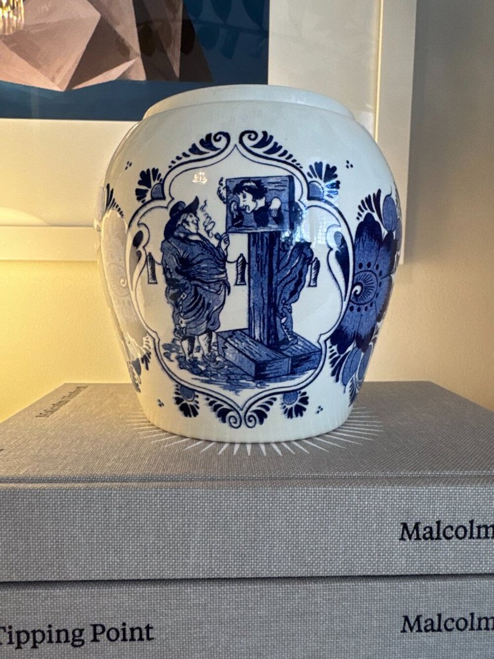 Vintage Dutch Tobacco Jar | Blue and White